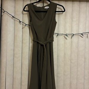Calvin Klein Olive Green Sleeveless Dress